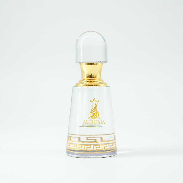 Auroma white and gold signature perfume bottle